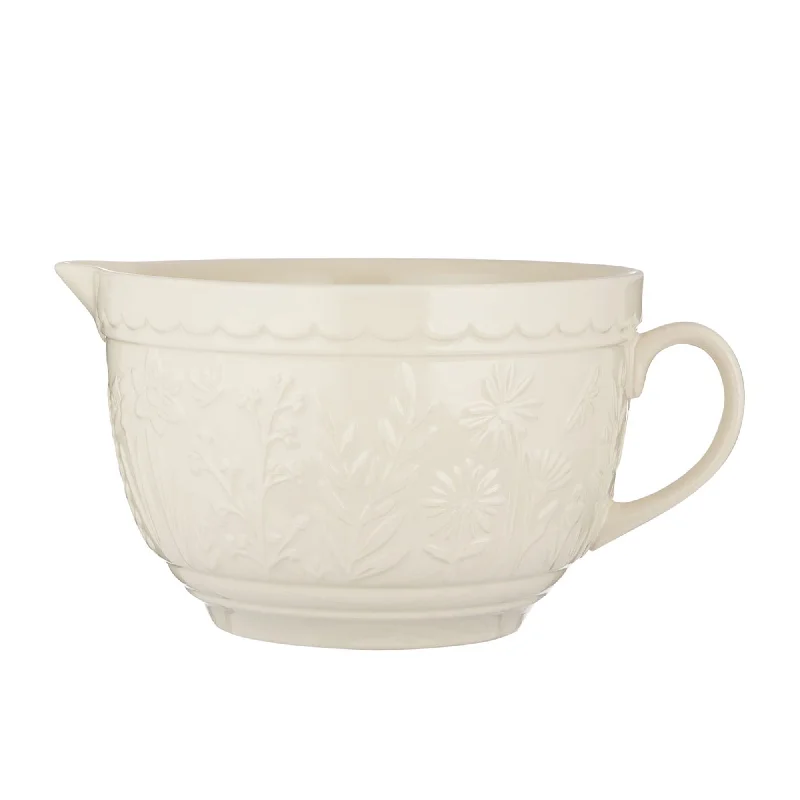 premium porcelain plates for casual dining -Mason Cash In The Meadow Batter Bowl 1.9 litre Cream