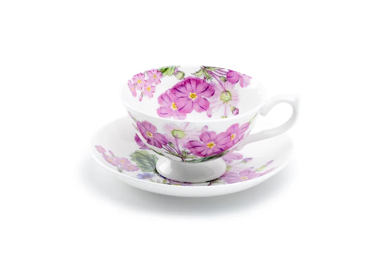 custom coffee mug -Pink Zinnia Bone China Tea Cup and Saucer