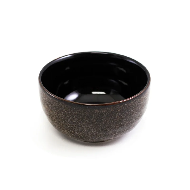 modern porcelain flatware for dining events -Glossy Tenmoku Small Donburi Bowl 18.5 fl oz / 5" dia