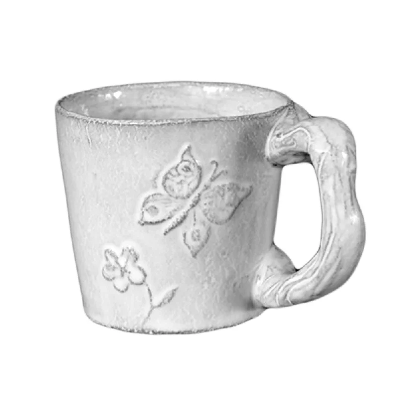 unique tea mug -Fleurs Cup with Large Handle