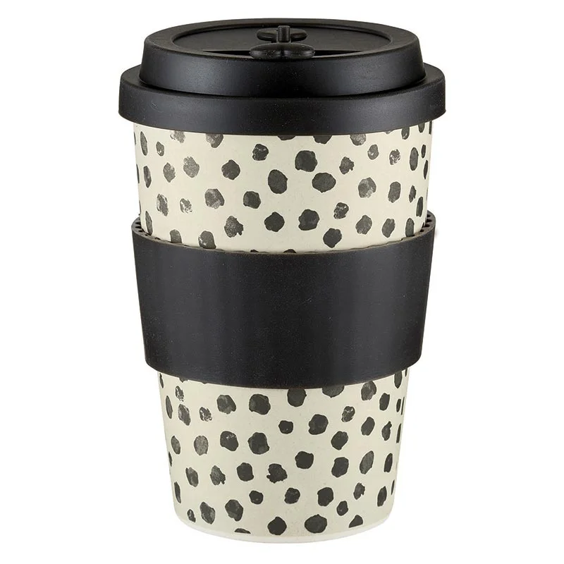 silver travel mug -Dalmation Bamboo Cup