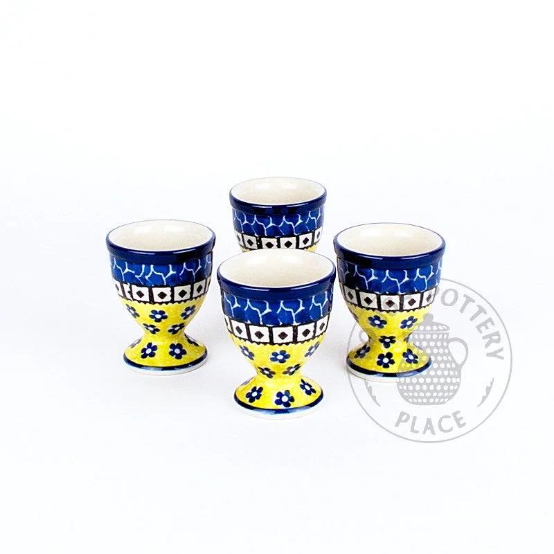 personalized coffee mug -S/4 Egg Cups - Polish Pottery