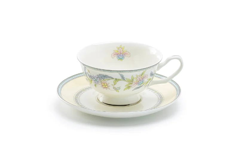 artist designed coffee mug -Lotus Garden Bone China Cup and Saucer