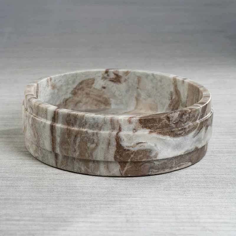 premium porcelain plates for formal dining -Arabescato Marble Bowl