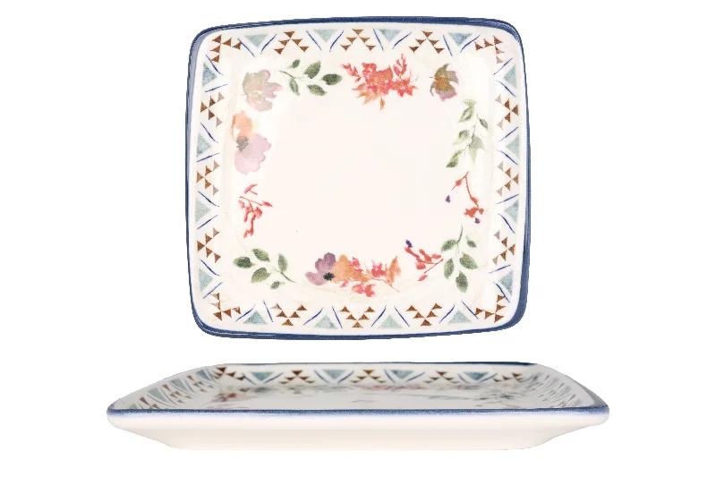 eco-friendly porcelain serving plates for picnics -Spring Service Plate 22x20 cm