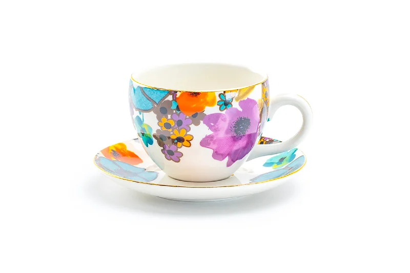 cute design coffee mug -Meadow Joy Fine Porcelain Cup and Saucer