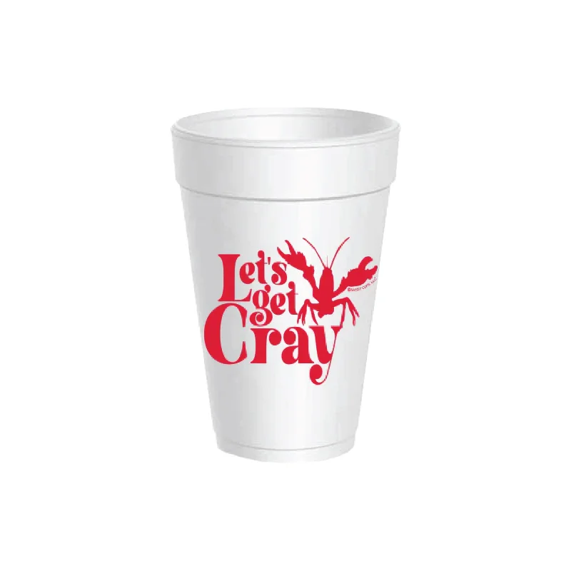 glass coffee mug -Let's Get Cray Styrofoam Cups with Lids 10ct