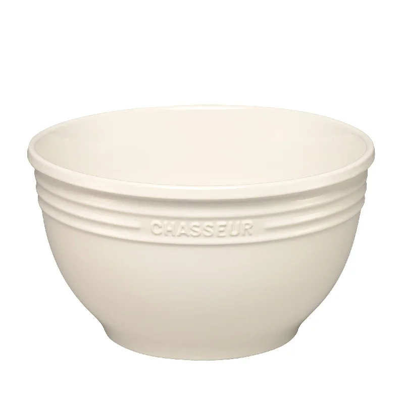 eco-friendly bamboo bowls for picnics -Chasseur La Cuisson Mixing Bowl 29cm - 7L Antique Cream