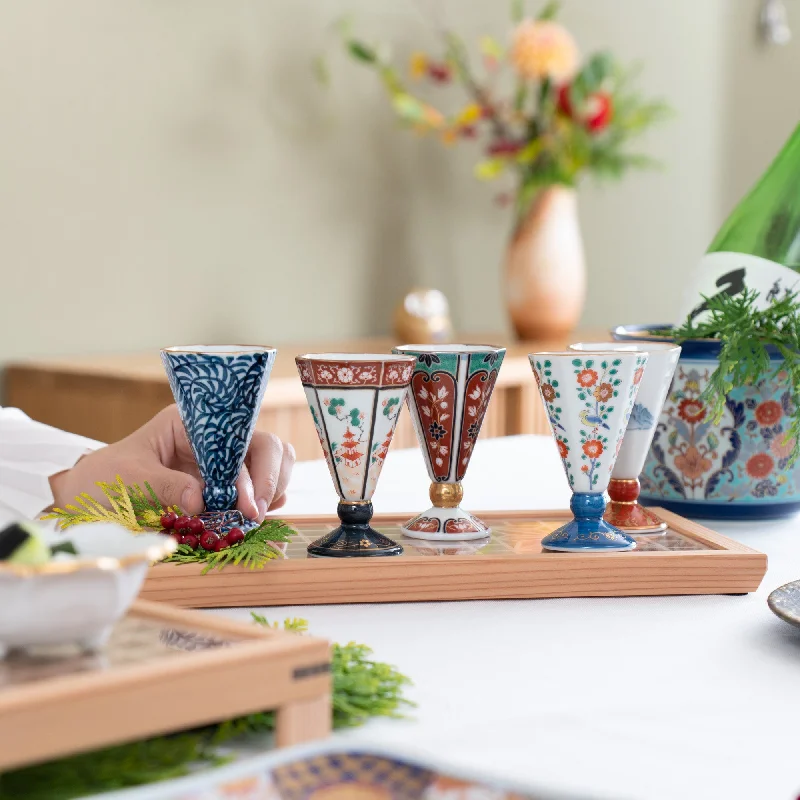 Christmas tea mug -Rinkuro Kiln Old Imari Ochoko Sake Cup Set