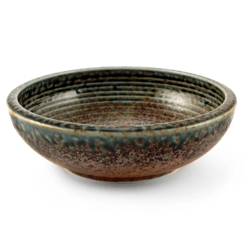 modern bamboo plates for catering events -Ainagashi Blue Earthy Serving Bowl 38 fl oz / 8" dia