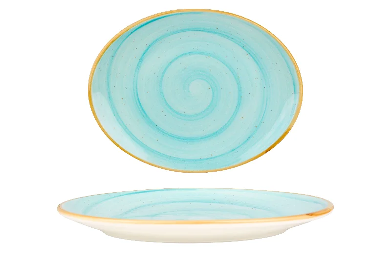 premium porcelain plates for family gatherings -Aqua service plate 36 cm