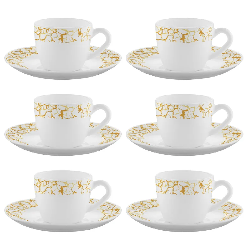 gold rimmed coffee mug -Larah By Borosil Petra Cup n Saucer Set