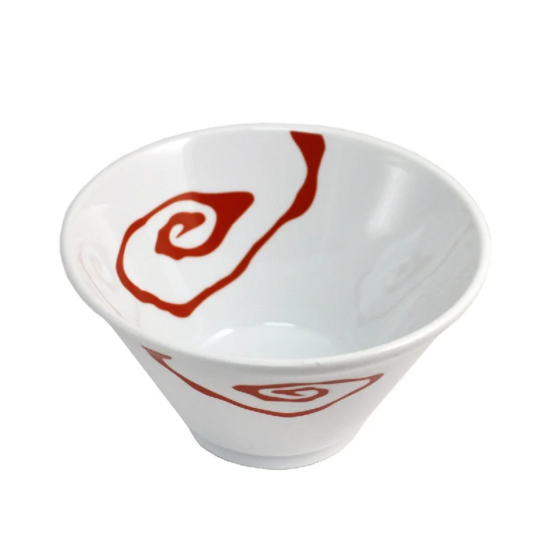 eco-friendly bamboo serving trays for formal dining -White Noodle Bowl with Red Design 41 fl oz / 7.5" dia