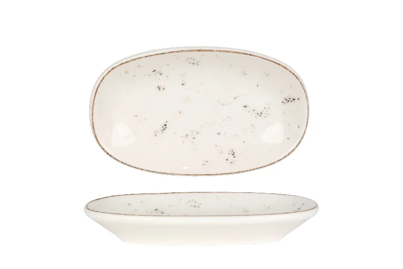 reusable glass dinnerware for eco-conscious dining -Grain Service Plate 15x8.5 cm