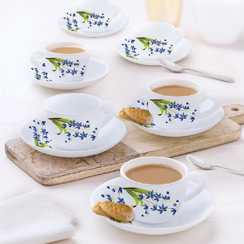 blue tea mug -Larah by Borosil Lavender Cup n Saucer Set