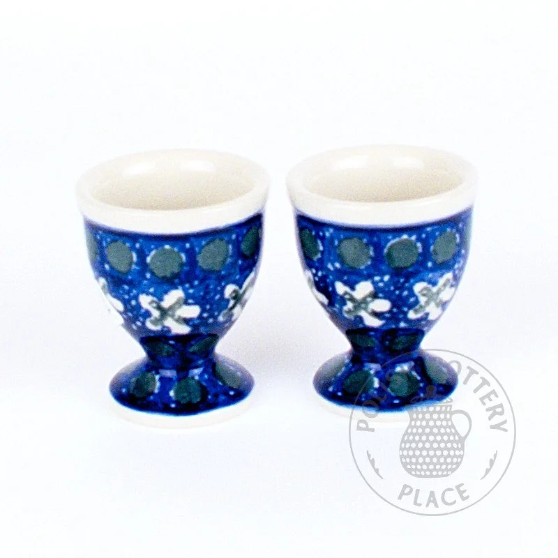 eco-friendly bamboo coffee cup -S/2 Egg Cups - Dots & Crosses