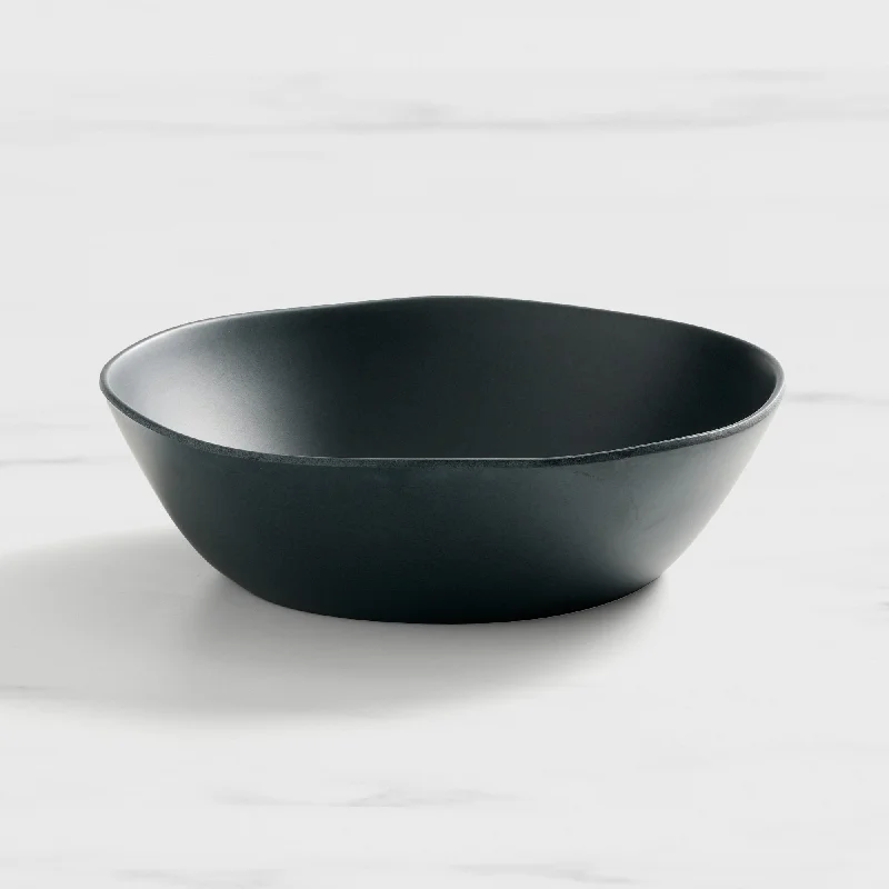 heavy-duty bamboo plates for outdoor meals -Salisbury & Co Escape Melamine Serving Bowl 30cm in Black