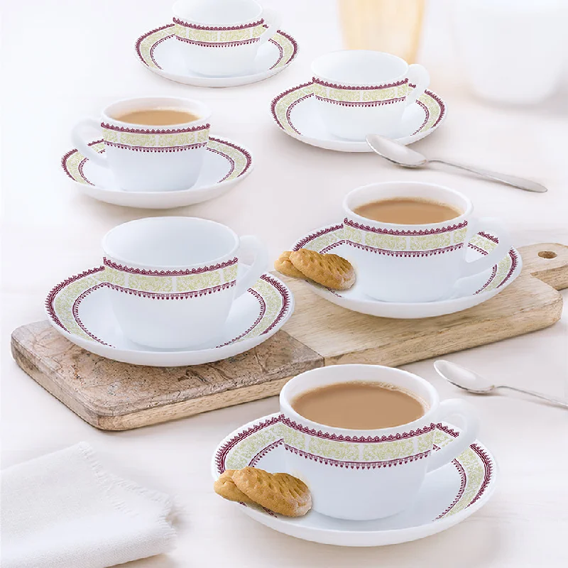 retro tea cup -Larah by Borosil Elega Cup n Saucers Set