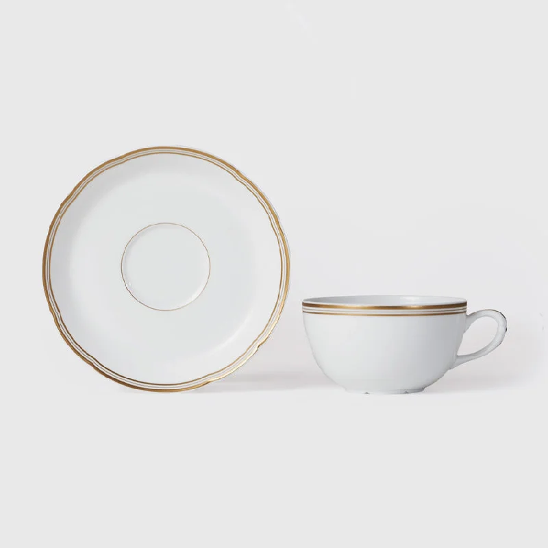 personalized photo mug -Bernardaud | Pompadour Tea Cup & Saucer