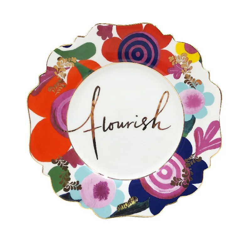 disposable wooden dinner plates for outdoor use -‘Flourish’ Side Plate