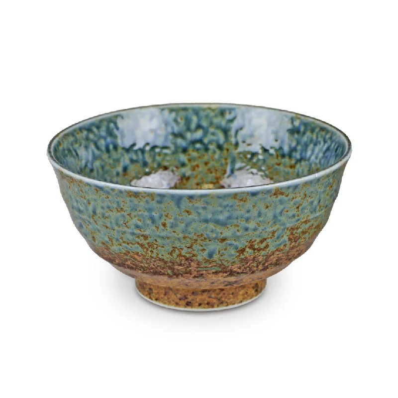 eco-friendly bamboo drinkware for outdoor events -Ainagashi Blue Earthy Noodle Bowl 33 fl oz / 6.65" dia