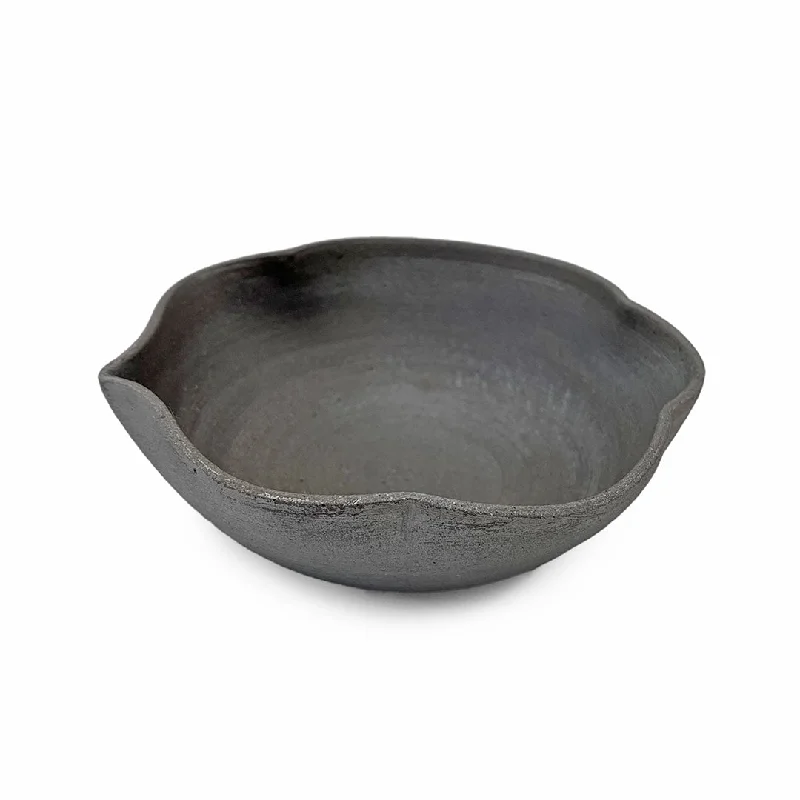 eco-friendly bamboo serving plates for weddings -Kanayama Kumogata Matte Charcoal Gray Kobachi Bowl 10 fl oz / 5.9" dia