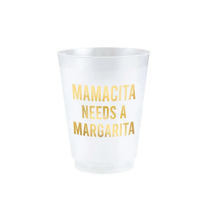 best gift coffee mug -Mama Needs a Margarita Frosted Plastic Cups 6ct