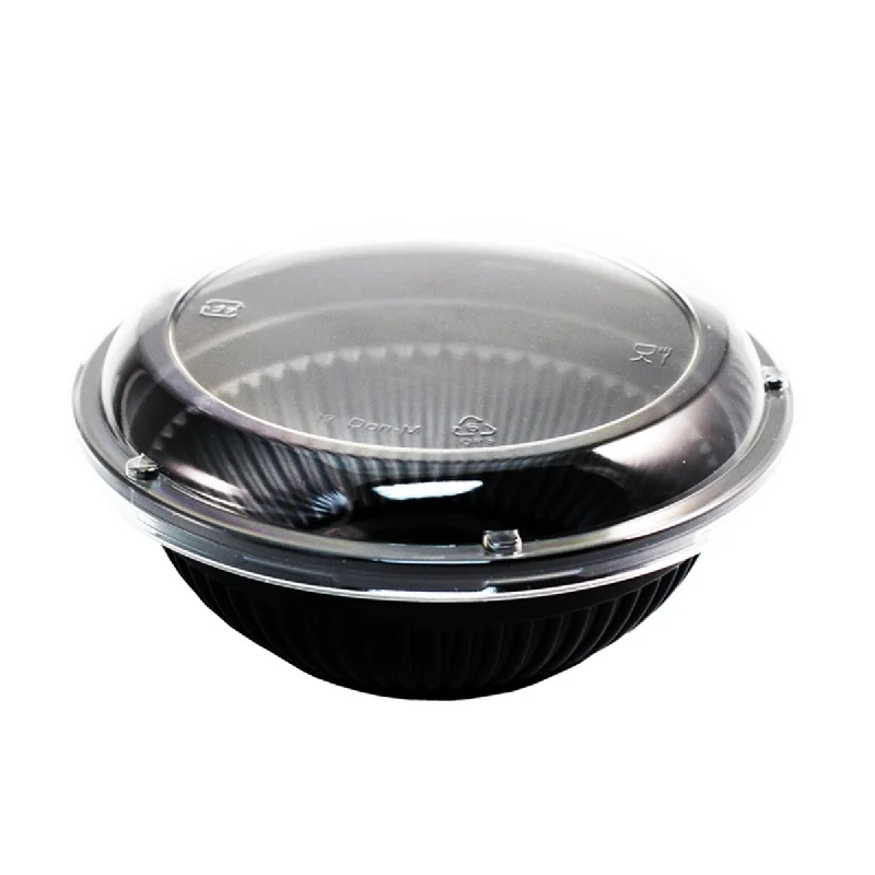 high-end bamboo serving platters for catering -PP Black Takeout Bowl Small 20 fl oz / 5.9" dia (600/case)