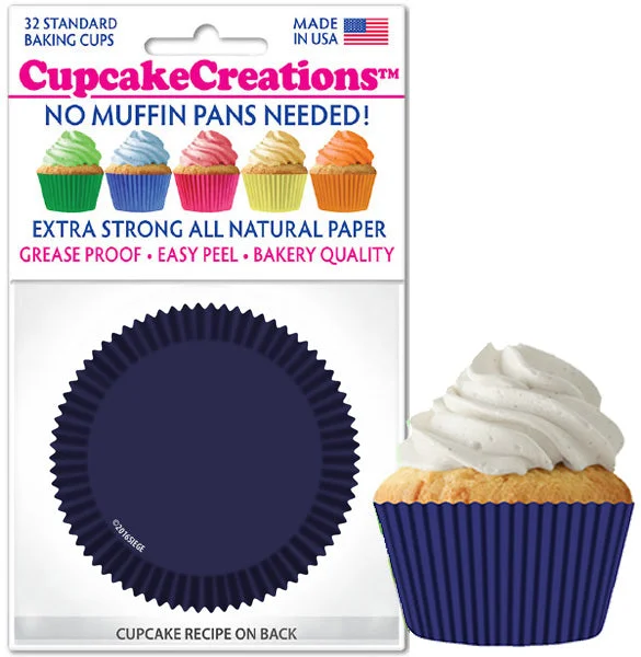 coffee mugs for couples -Navy Cupcake Liners 32 CT