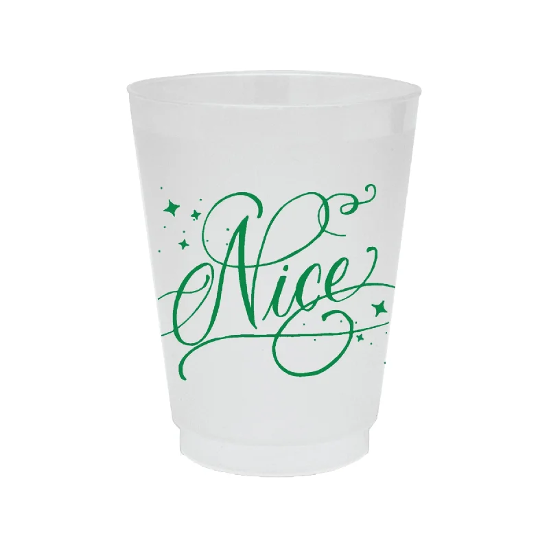 new coffee mug designs -Nice Christmas Frosted Plastic Cups 8ct