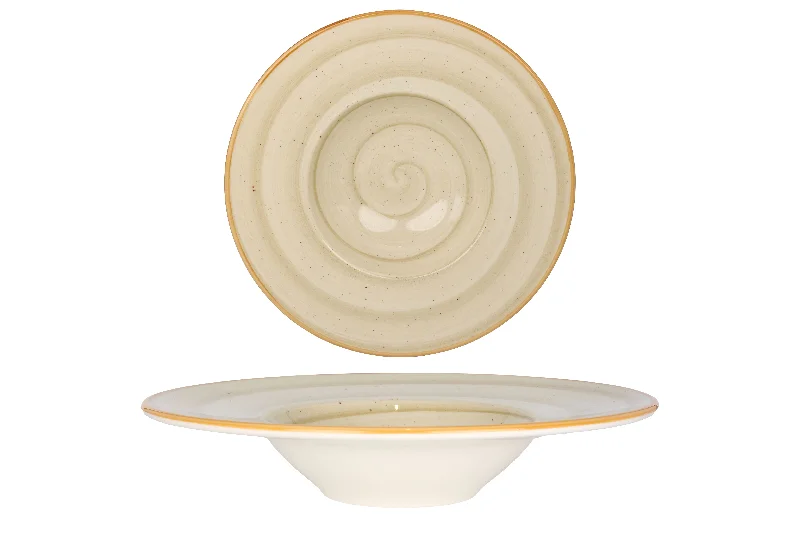 luxury porcelain soup bowls for catering -Aura Terrain Pasta Plate 28 cm (400cc)