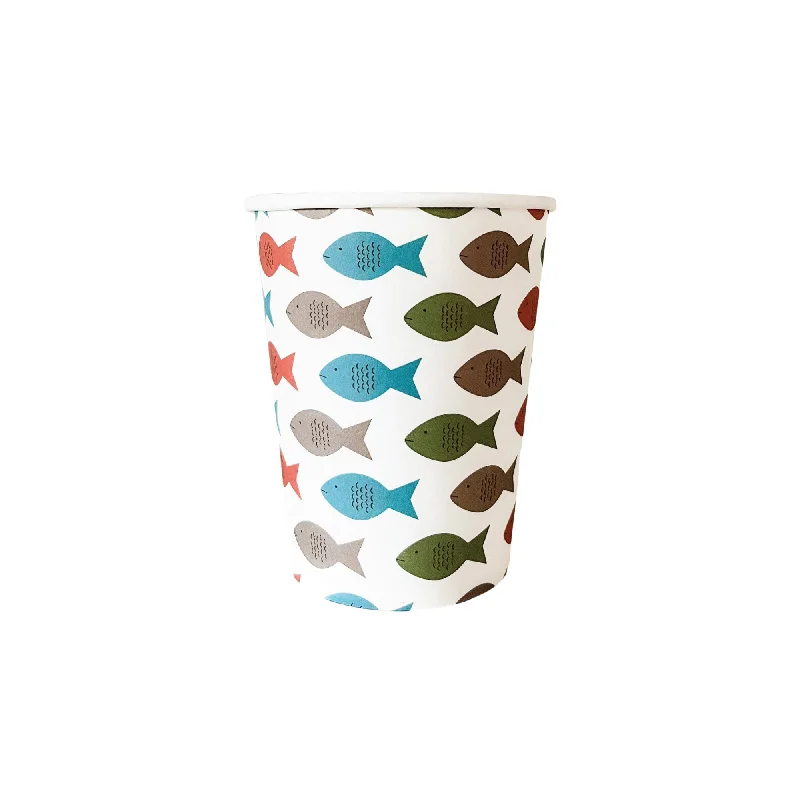 personalized holiday coffee mug -Gone Fishing Paper Cups 8ct