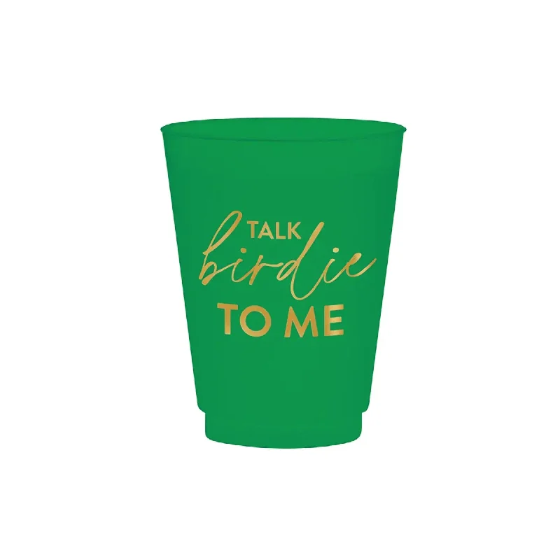 funny mugs for gifts -Green Talk Birdie To Me Frosted Plastic Cups 6ct