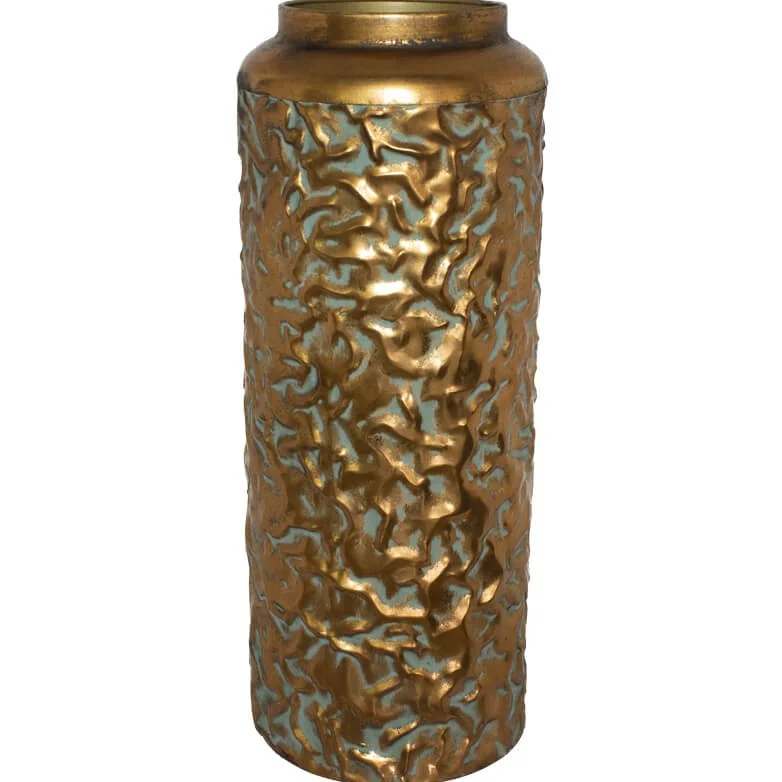 creative ceramic flower jar for floral arrangements -Antiq. Gold/Green Vase (49 cm)