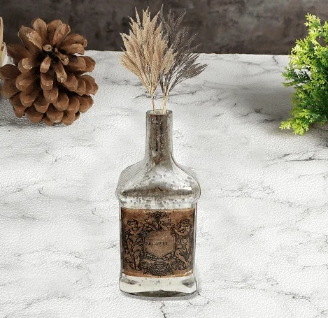 unique handmade flower vase for modern office -Antique Glass Legacy Square Vase