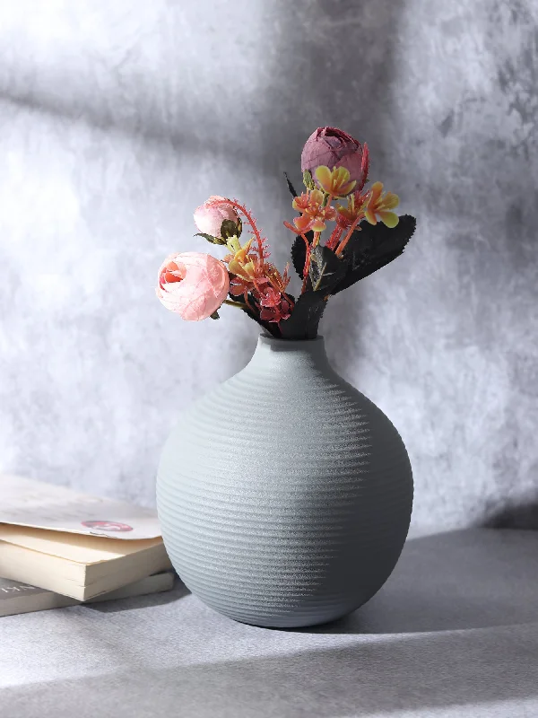 luxury handmade flower vase for floral arrangements -Bella Blue Enamel Vase