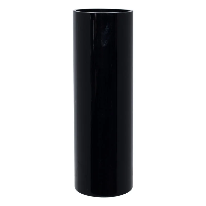 large geometric handmade crystal flower vase for wedding -Black Cylinder Vase (30X10CM)