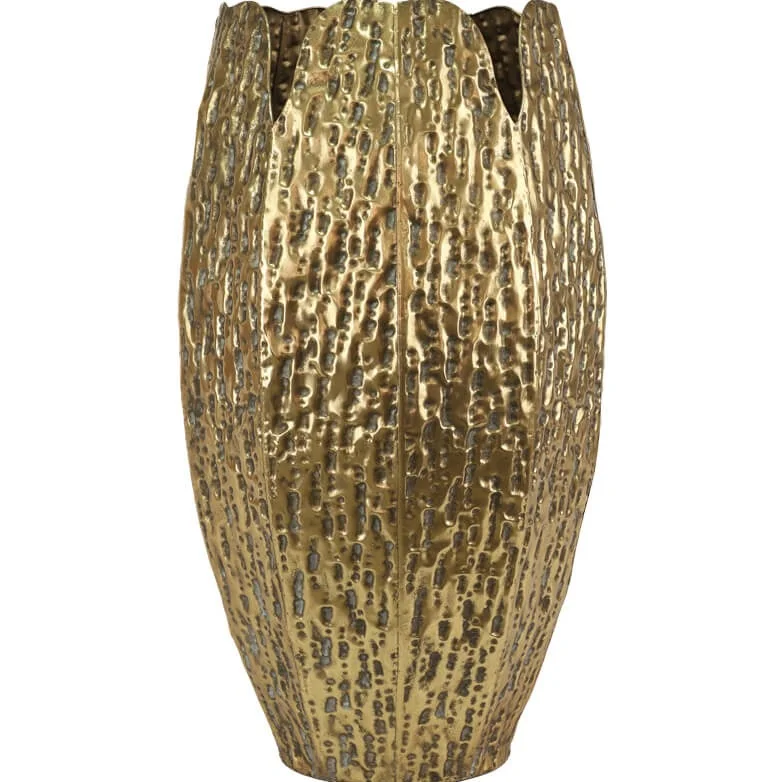 tall decorative geometric flower vase for modern home -Casidy Gold Vase (72 cm)