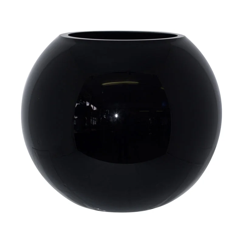 decorative geometric wooden flower vase for office -Bubble Vase (Black) 17X20CM