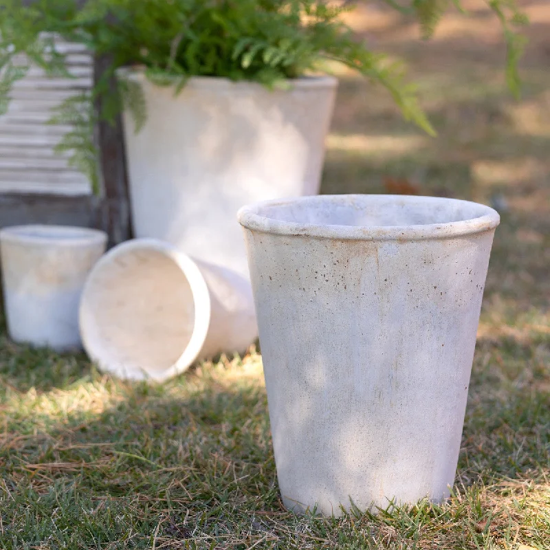 decorative wooden flower vase for wedding -Distressed Concrete Tall Medium Planter