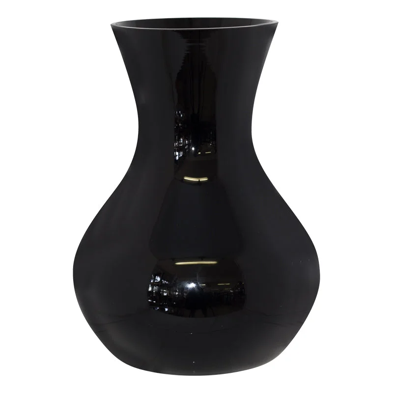 geometric handmade ceramic flower jar for home display -Monsoon Black Vase (30 cm)