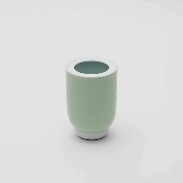 geometric crystal handmade flower vase for dining room -[VASE] PAULINE DELTOUR VASE S (WHITE-CELADON-WHITE) | 2016/ | IMARI-ARITA WARES