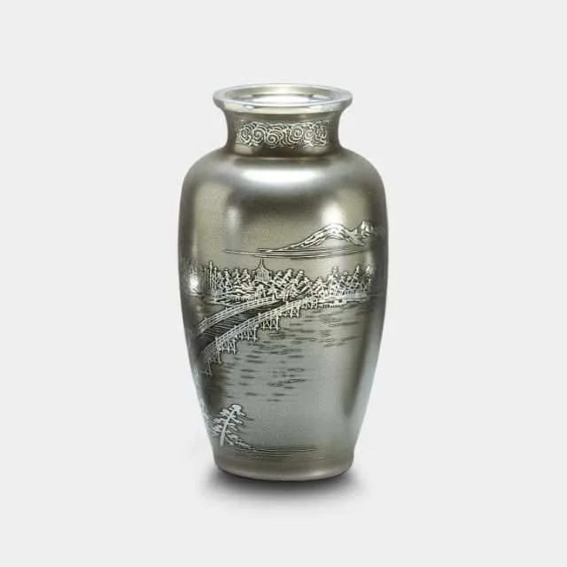 tall decorative flower jar for home centerpieces -[VASE] VASE IBUSHI 9.0 IRIS TYPE | OSAKA NANIWA PEWTER WARE