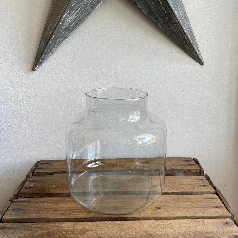 unique geometric glass flower vase for home decor -Short Glass Vase