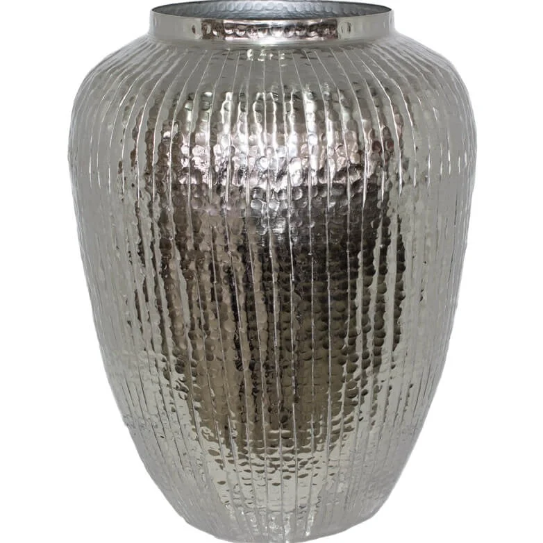 handmade tall glass flower vase for dining room -Silver Sparkle Jar Vase (39 cm)