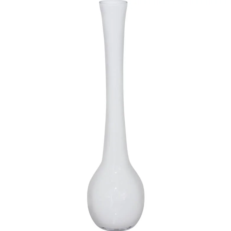 modern handmade glass flower vase for office -Tall white vase (40 cm)