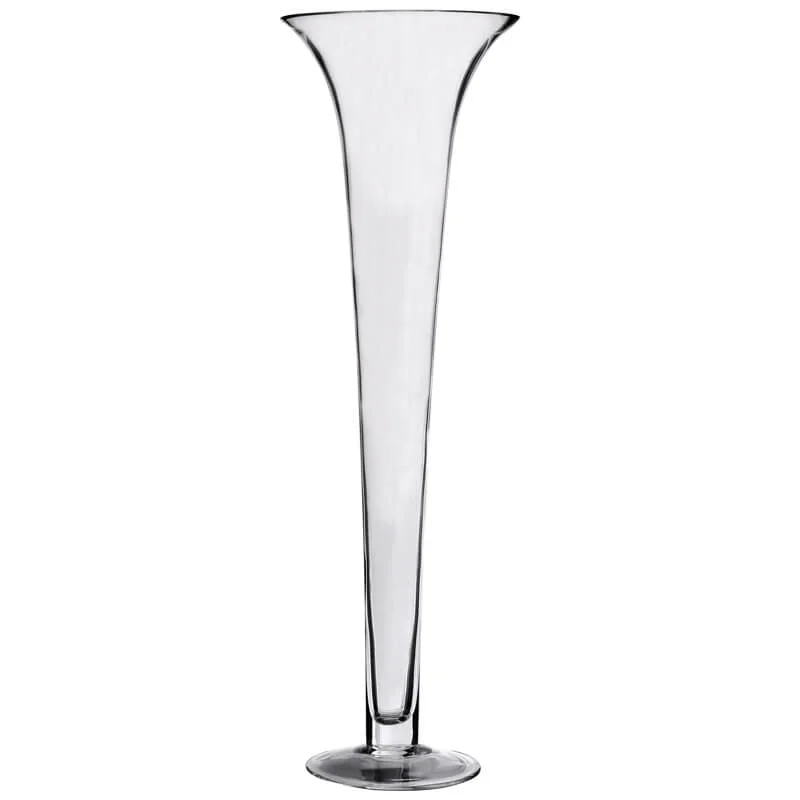 contemporary handmade crystal flower vase for office -Trumpet Vase (60 cm)