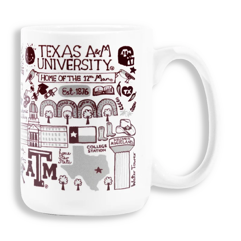 unique coffee mug -Texas A&M Julia Gash Impact Coffee Mug 15 Oz