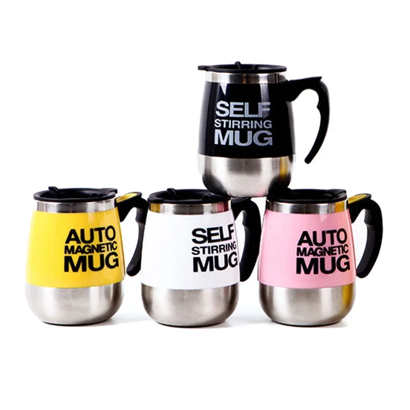 sports-themed coffee mug -1pcs Stainless Steel Magnetized Mixing Cup Multi-purpose Automatic Electric Lazy Self Stirring Mug Cup Coffee Milk Mix Mug