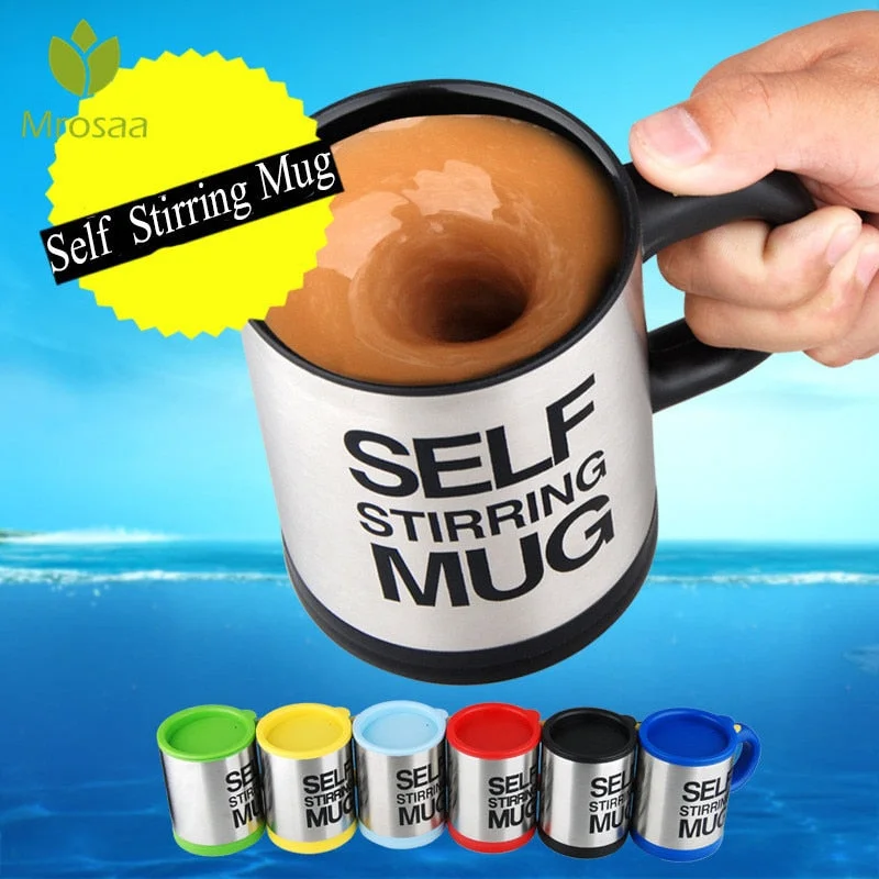 large ceramic tea mug -400ml Mugs Automatic Electric Lazy Self Stirring Mug Cup Coffee Milk Mixing Mug Smart Stainless Steel Juice Mix Cup Drinkware